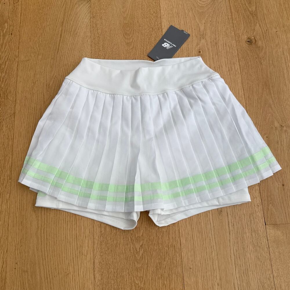 New Balance Tennis Skort Tournament Novelty Size M White Green